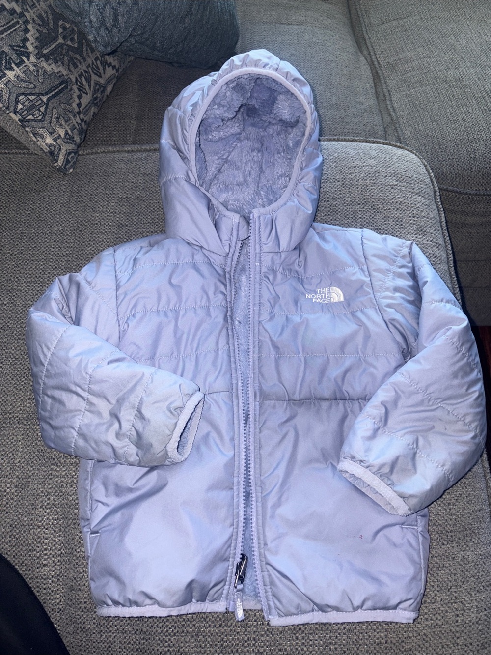 The North Face double Puffy Hooded Jacket - Light Lavender